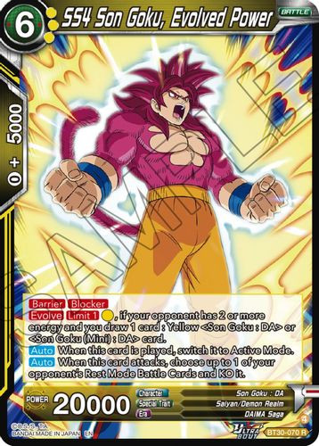 [BT30-070](R) SS4 Son Goku, Evolved Power (Foil)