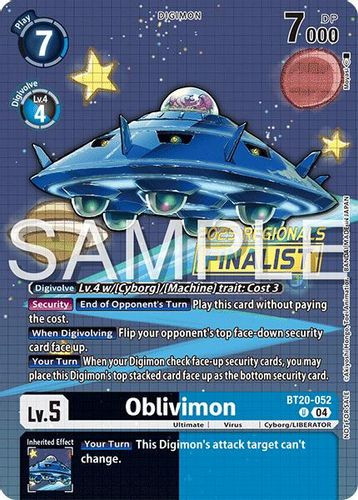 [BT20-052](U) Oblivimon (2025-26 Regionals Season 2 Finalist) (Foil)