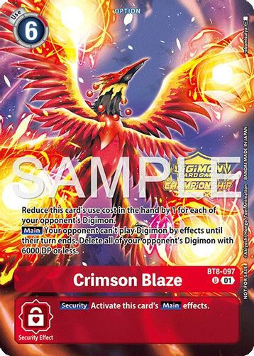 [BT08-097](U) Crimson Blaze (Championship 25-26 Tamers Pack) (Foil)
