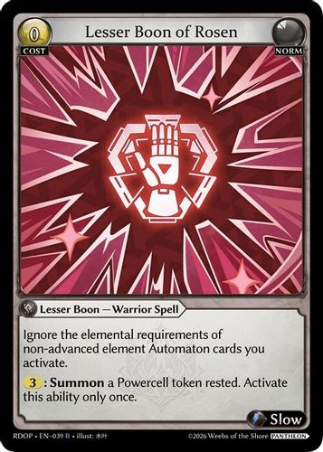 |GA09|<1st>[RDOP-EN-39](R) Lesser Boon of Rosen