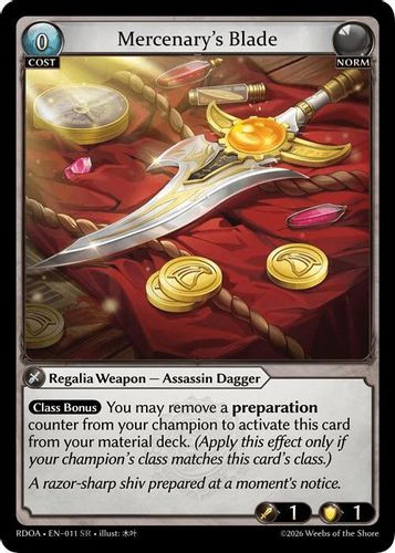 |GA09|<1st>[RDOA-EN-11](SR) Mercenary's Blade {Alt Foil}