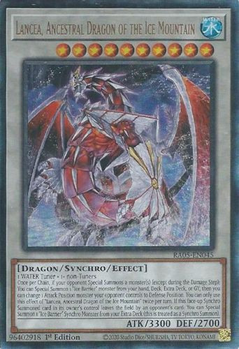 [RA05-EN045] Lancea, Ancestral Dragon of the Ice Mountain (Ultimate Rare)<1st>