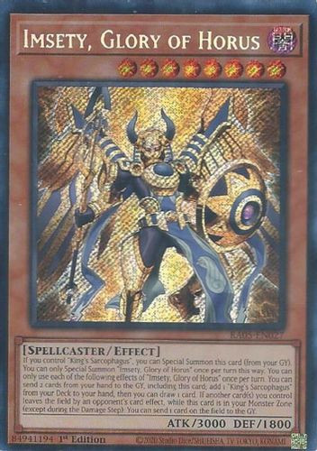 [RA05-EN027] Imsety, Glory of Horus (Secret Rare)<1st>