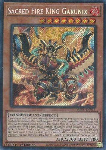 [RA05-EN031] Sacred Fire King Garunix (Secret Rare)<1st>