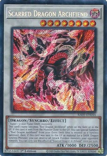 [RA05-EN044] Scarred Dragon Archfiend (Secret Rare)<1st>