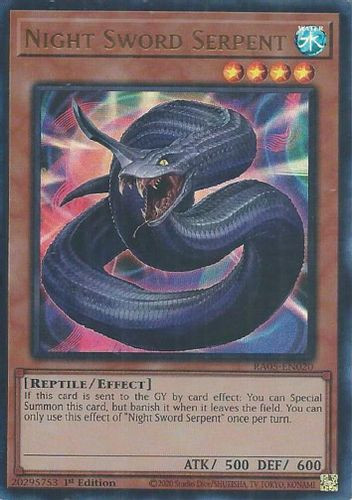 [RA05-EN020] Night Sword Serpent (Ultra Rare)<1st>