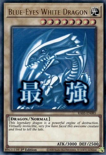 [RA05-EN085] Blue-Eyes White Dragon (Text Art) (Ultra Rare)<1st>
