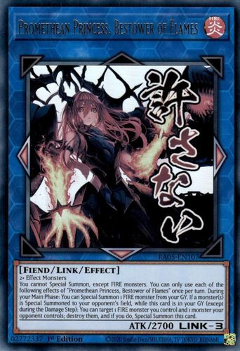 [RA05-EN107] Promethean Princess, Bestower of Flames (Text Art) (Ultra Rare)<1st>