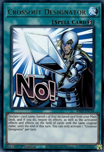 [RA05-EN118] Crossout Designator (Text Art) (Ultra Rare)<1st>