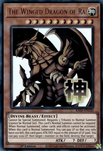 [RA05-EN130] The Winged Dragon of Ra (Text Art) (Ultra Rare)<1st>