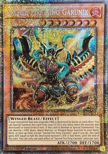 [RA05-EN031] Sacred Fire King Garunix (Starlight Rare)<1st>