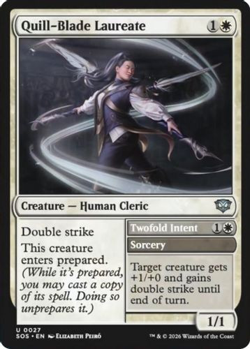 [SOS-0027](U) Quill-Blade Laureate // Twofold Intent (Foil)