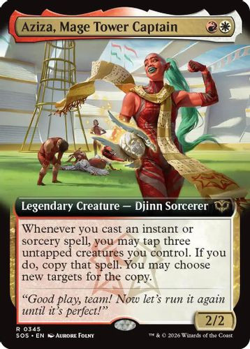 [SOS-0345](R) Aziza, Mage Tower Captain (Extended Art) (Foil)