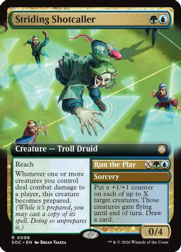 [SOC-0098](R) Striding Shotcaller // Run the Play (Extended Art)