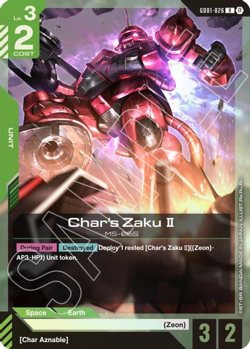 [GD01-026](R) Char's Zaku II {Beta Ver.} {Foil}