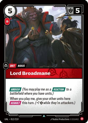 |RB03|[UNL-012/219](U) Lord Broadmane {Foil}