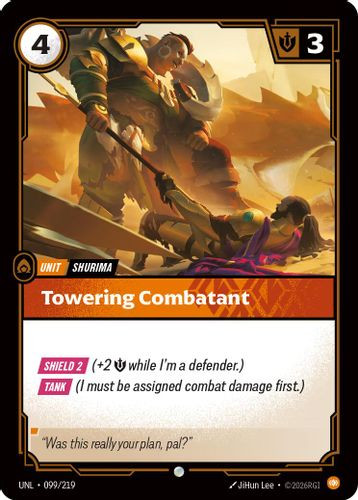 |RB03|[UNL-099/219](C) Towering Combatant {Foil}