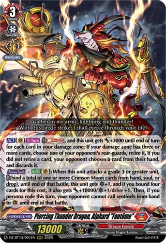 [DZ-BT13/001EN](RRR) Piercing Thunder Dragon, Alphard "Fantome"