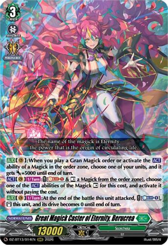 [DZ-BT13/014EN](RRR) Great Magick Caster of Eternity, Berucrea