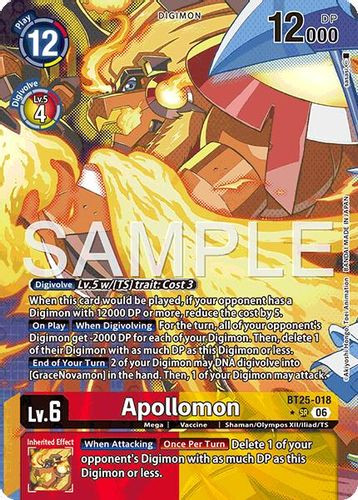 [BT25-018](SR) Apollomon (1 Star Alt Art) (Foil)