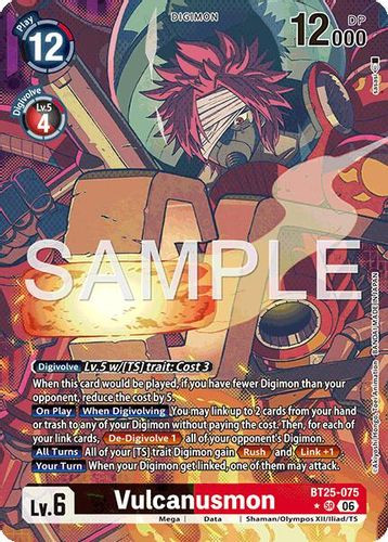 [BT25-075](SR) Vulcanusmon (1 Star Alt Art) (Foil)