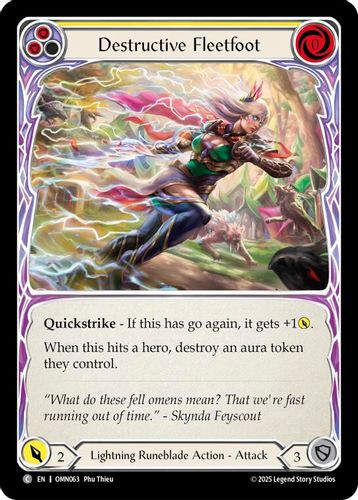 [FAB20 1st][OMN-063](C) Destructive Fleetfoot (Yellow)