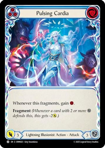 [FAB20 1st][OMN-023](C) Pulsing Cardia (Blue) (Rainbow Foil)