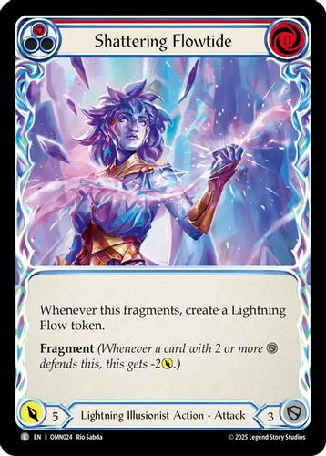 [FAB20 1st][OMN-024](C) Shattering Flowtide (Red) (Rainbow Foil)