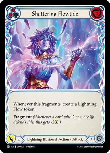 [FAB20 1st][OMN-025](C) Shattering Flowtide (Yellow) (Rainbow Foil)