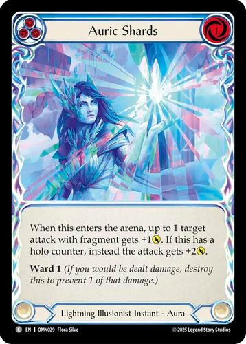 [FAB20 1st][OMN-029](C) Auric Shards (Blue) (Rainbow Foil)