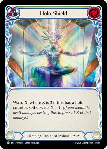 [FAB20 1st][OMN-031](C) Holo Shield (Yellow) (Rainbow Foil)