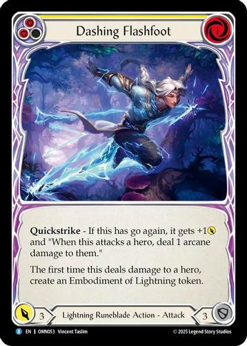 [FAB20 1st][OMN-053](R) Dashing Flashfoot (Rainbow Foil)