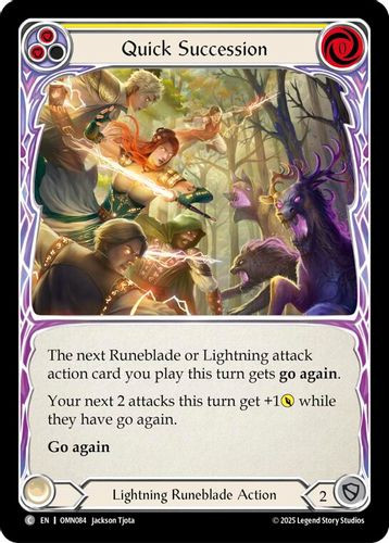 [FAB20 1st][OMN-084](C) Quick Succession (Yellow) (Rainbow Foil)