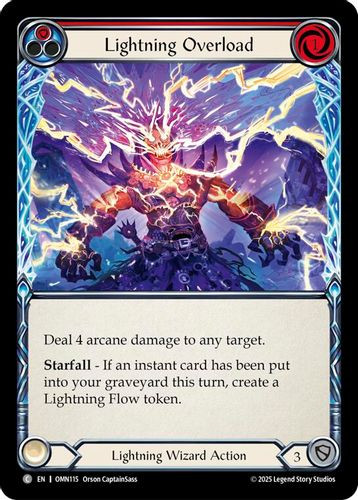 [FAB20 1st][OMN-115](C) Lightning Overload (Red) (Rainbow Foil)