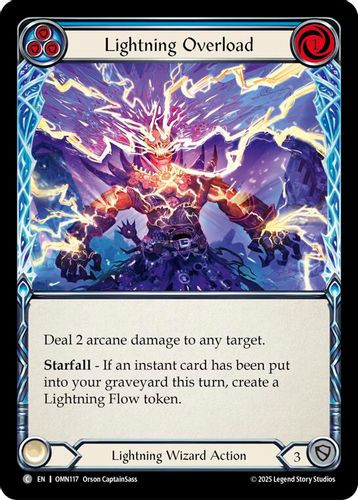 [FAB20 1st][OMN-117](C) Lightning Overload (Blue) (Rainbow Foil)