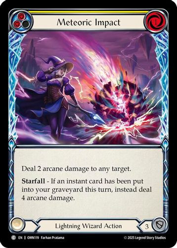 [FAB20 1st][OMN-119](C) Meteoric Impact (Yellow) (Rainbow Foil)