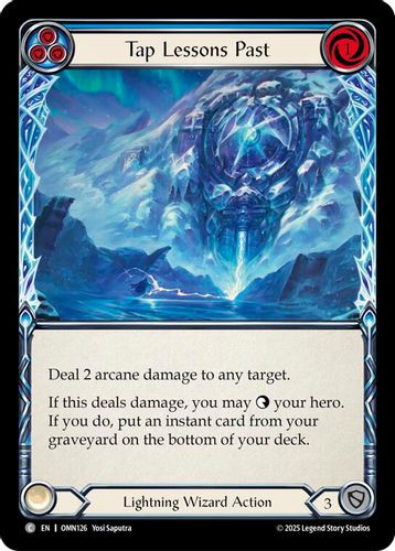 [FAB20 1st][OMN-126](C) Tap Lessons Past (Blue) (Rainbow Foil)
