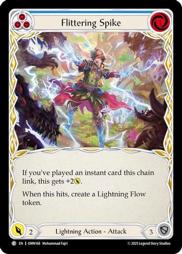 [FAB20 1st][OMN-168](C) Flittering Spike (Blue) (Rainbow Foil)