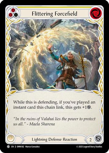 [FAB20 1st][OMN-182](C) Flittering Forcefield (Yellow) (Rainbow Foil)