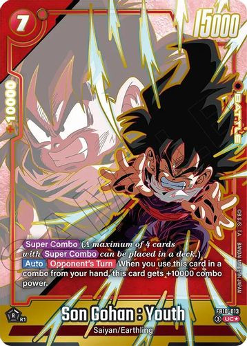 [FB10-013](UC) Son Gohan : Youth (1 Star Alt Art) (Foil)