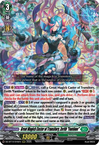 [DZ-BT14/016EN](RRR) Great Magick Caster of Transitory, Zerith "Fantome"