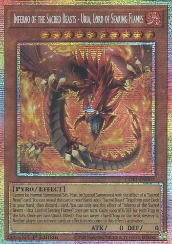 [CORI-EN005] Inferno of the Sacred Beasts - Uria, Lord of the Searing Flames (Starlight Rare)<1st>