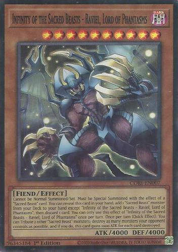 [CORI-EN007] Infinity of the Sacred Beasts - Raviel, Lord of Phantasms (Super Rare)<1st>