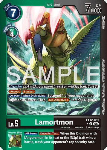 [EX12-051](U) Lamortmon (1 Star Color Frame) (Foil)