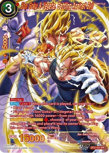 [BT31-010](SPR) Son Goku & Vegeta, Battling Against Evil (Foil)