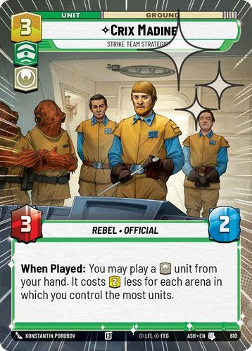[08-ASH-EN-0610](U) Crix Madine - Strike Team Strategist (Hyperspace) (Foil)