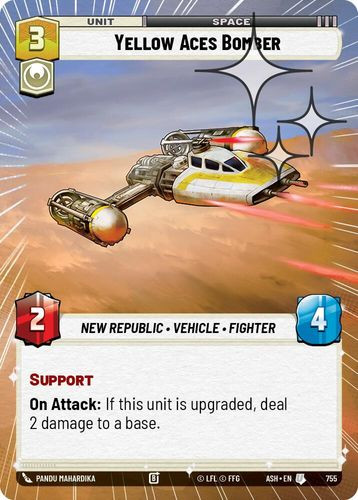 [08-ASH-EN-0755](U) Yellow Aces Bomber (Hyperspace) (Foil)