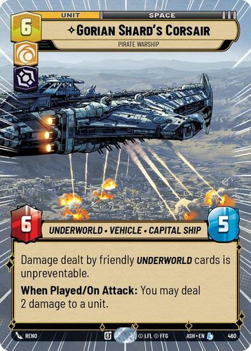 [08-ASH-EN-0460](L) Gorian Shard's Corsair - Pirate Warship (Hyperspace)