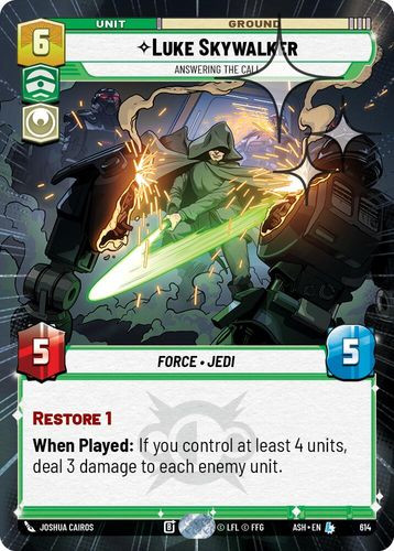 [08-ASH-EN-0614](L) Luke Skywalker - Answering the Call (Hyperspace) (Foil)