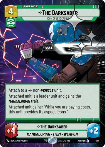 [08-ASH-EN-0637](L) The Darksaber - Icon of Leadership (Hyperspace) (Foil)